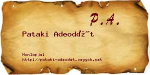 Pataki Adeodát névjegykártya